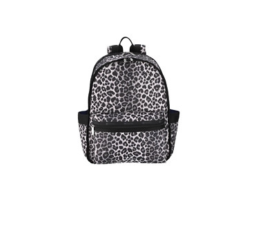 LeSportsac White Leopard Route Backpack, Abstract Interpretative Leopard Design