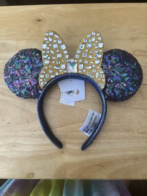Authentic Disney 50 Year Celebration Sequin Minnie Ears with Blue Bow - NWT Disney | Accessories | Authentic Disney 5 Year Celebration  main image 3