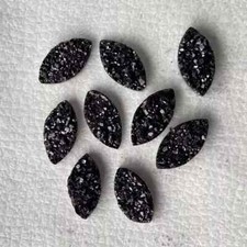 AAA Natural Titanium Black Druzy Marquise Shape Loose Gemstone