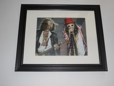 Framed Steven Tyler / Joe Perry Aerosmith 2012 on Stage Shot Print 14" by 17"