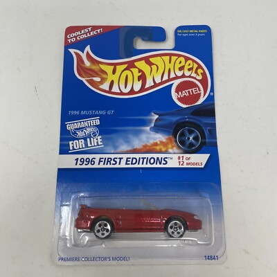 1996 Hot Wheels #378 First Editions 1/12 1996 MUSTANG GT Red w/ 5