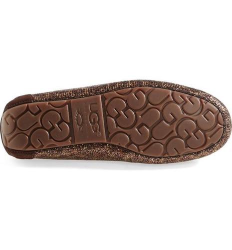 UGG Australia Rylee Slippers Moccasins Womens Size 5 Bronze Brown & Gold - Picture 4 of 12