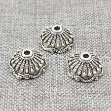 Sterling Silver Flower Bead Caps Floral Blossom Bracelet Spacer 9mm 12mm