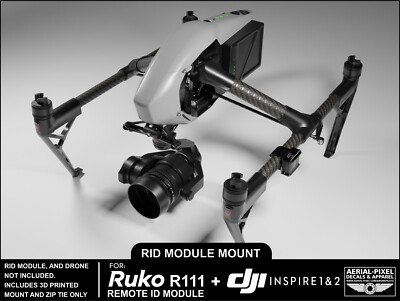 DJI Inspire 1 and 2 Ruko R111 Remote ID Module Mount (Ruko Module