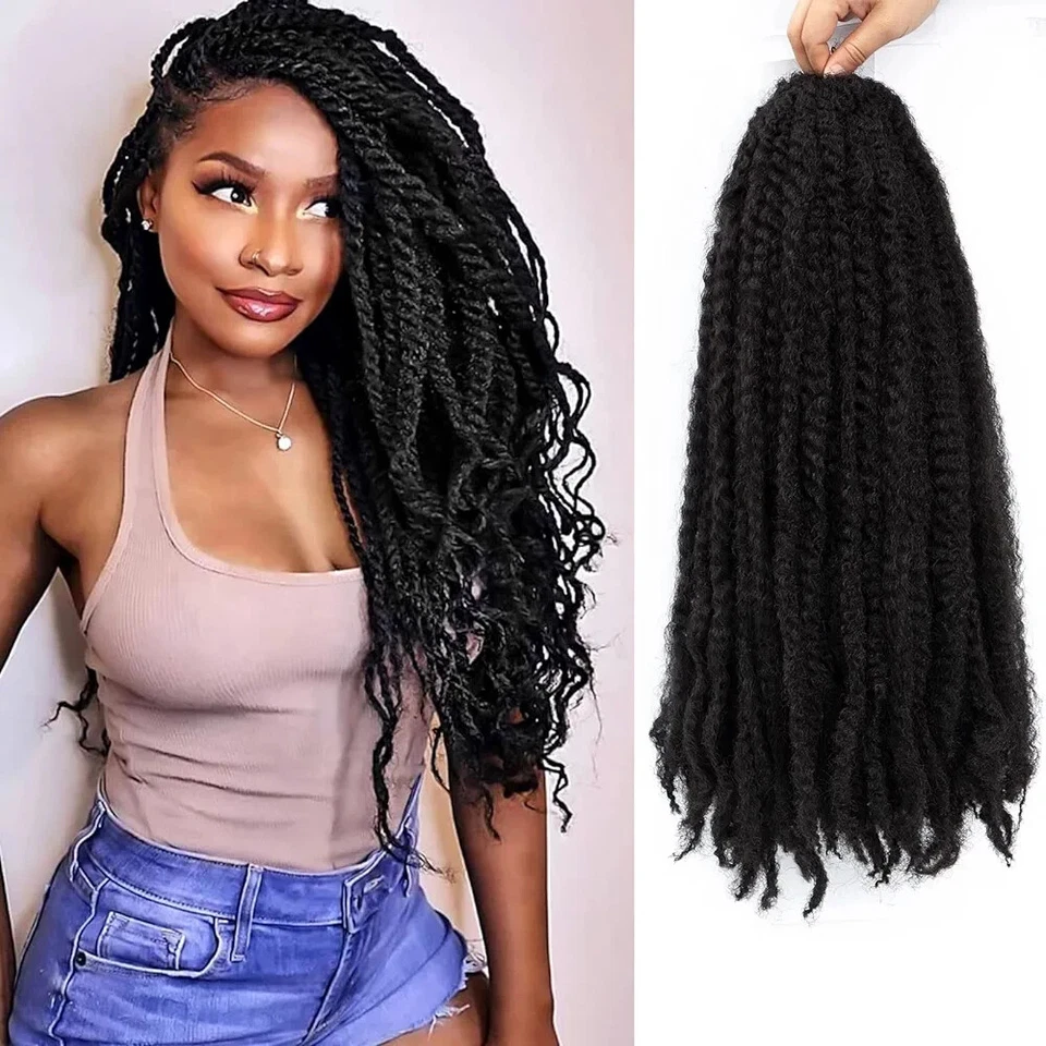 4Pack Marley Afro Twist Braiding Hair 24" Inch Hair Crochet Braids Long - Image 4 of 4