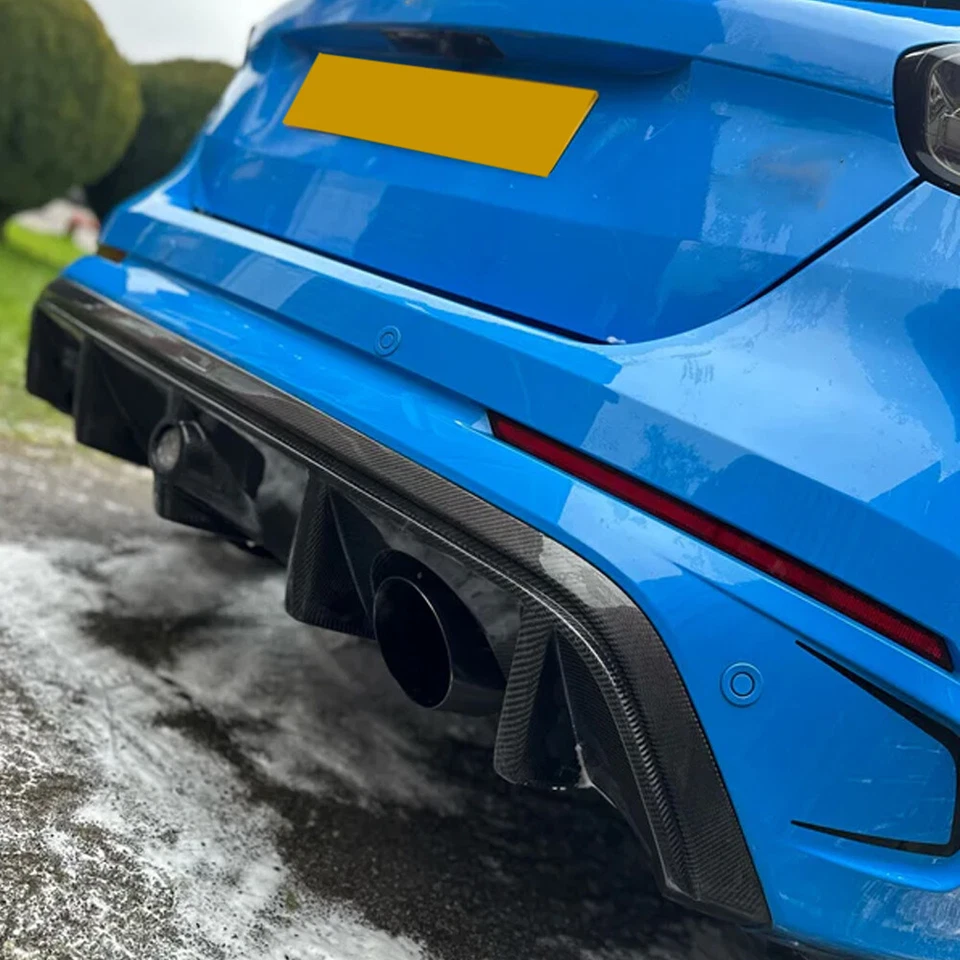 For Ford Focus RS MK3 Hatchback 2016-2018 Carbon Fiber Rear Bumper Diffuser Lip - Image 2 of 4