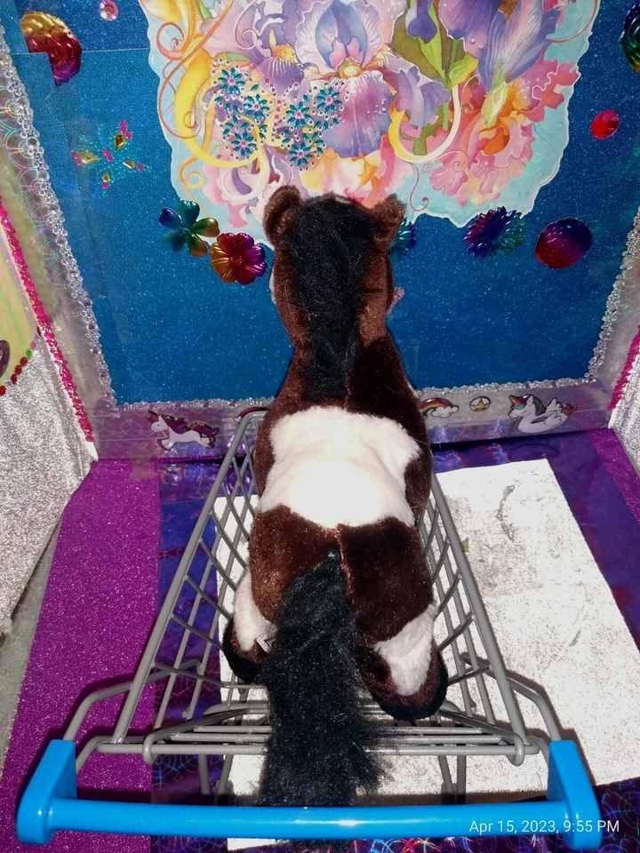 🦄Ganz Webkinz "Pinto" Horse Dark Brown White Black Mane Tail HM147 10.5" Plush! - Image 3 of 4