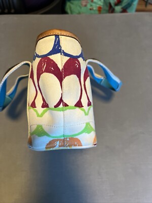 希少 COACH コーチ てんとう虫 レディバグ ミュール ヴィンテージ 6M VINTAGE COACH Hampton Multicolor Signature Mini Tote Bag with