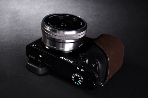 Genuine Real Leather Half Camera Case Bag Cover for Sony A6300 4 Color B OPEN - 第 37/39 張圖片