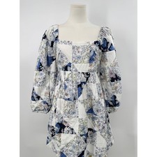 J Crew White Floral Patchwork Dress Cotton Voile Cottagecore Grannycore S NWT 