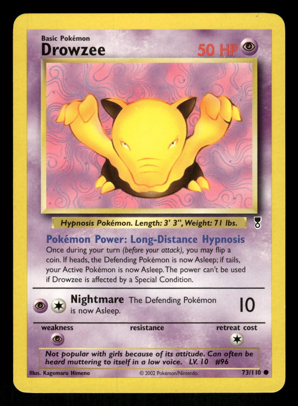 Drowzee 73/110 NM Common Legendary Collection 2002 Pokemon TCG
