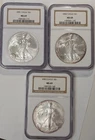 2001 2002 2003 American Silver Eagle NGC MS69 Lot - Lot of 3 - A111