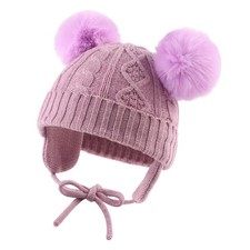 Twist Knit Baby Beanie Hat Winter Earflap Warm Hat for Boys Infant Toddler Gi...