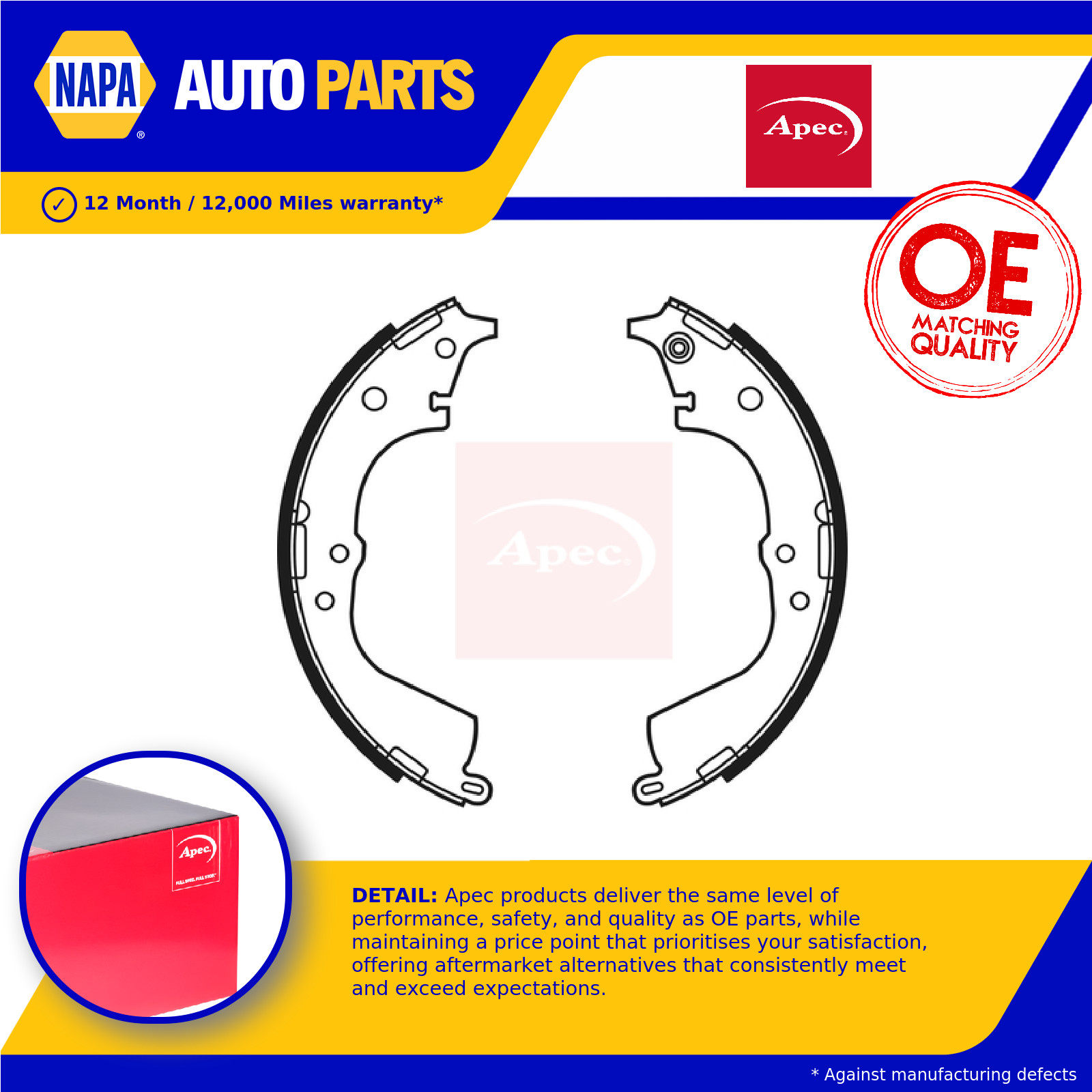 Brake Shoes Set SHU564 Apec 0449526230 449526180 449526190 449526210 449535200
