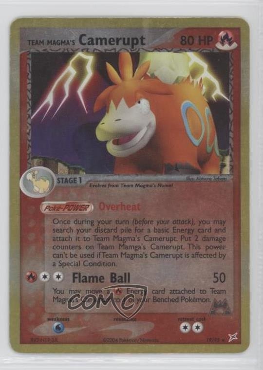 Team Magma's Camerupt Reverse Foil Pokemon EX Magma vs Aqua #19 2004