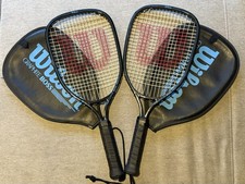Vintage Wilson Graphite Boss Racquetball Racquets 2 3 7/8 Grip With Covers