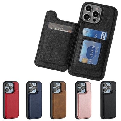 Card Slot Case Elegant PU Leather Flip Case for Phone 16