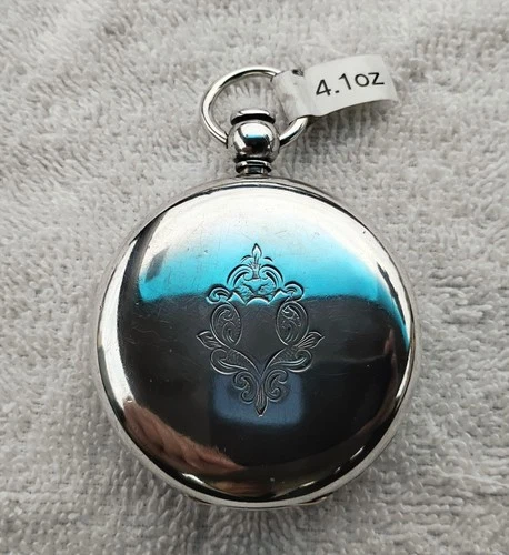 Heavy silver 4.1 ounce Waltham antique pocket watch case 18s key wind hunting