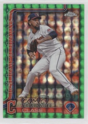 2025 Topps Chrome Green Geometric Refractor 63/99 Emmanuel Clase #135 0s5s
