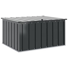 Metal Garden Storage Box Lockable Steel Outdoor Tool Chest Black Large