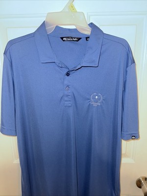 Travis Matthew Golf Polo Men s Size Large Blue Short Sleeve Lakeside CC Logo