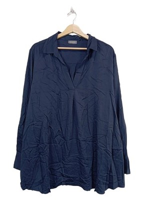 SAMOON Langarm-Bluse Damen Bluse Gr. DE 52 blau Elegant