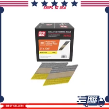 Paper Collated Bright Coated Smooth Shank Clip-Head Framing Nails - 2000 per Box