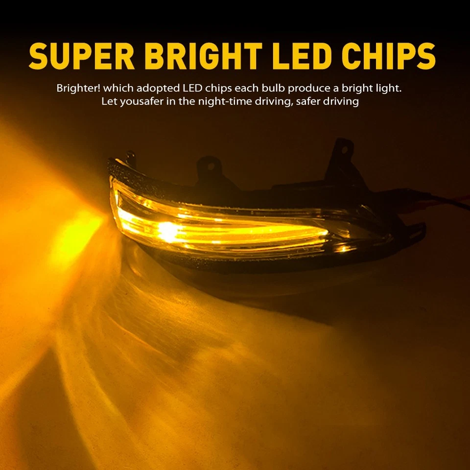 Para Lexus LX570 GX460 10-23 Lente Transparente Ámbar Espejo Lateral Señal de Giro Lámpara 2-20X Foto 3 de 4