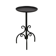Round Side Table, Small Metal Drink Table for Small Spaces, Modern Martini Ta...