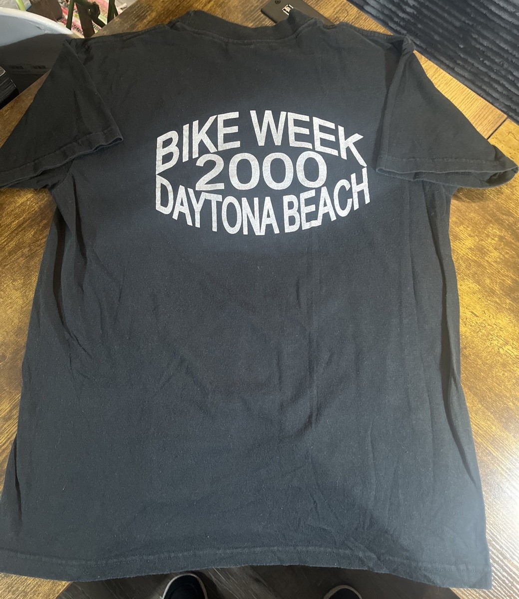 Vintage 2000 Bike Week Daytona Beach T Shirt Size L Black And