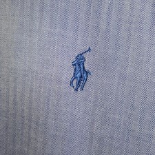 Ralph Lauren Classic Mens Shirt Blue Long Sleeve Button Down Blue Pony SZ 18 Big