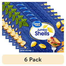 (6 pack) Great Value Jumbo Shell, 12 oz 2.89 per pound