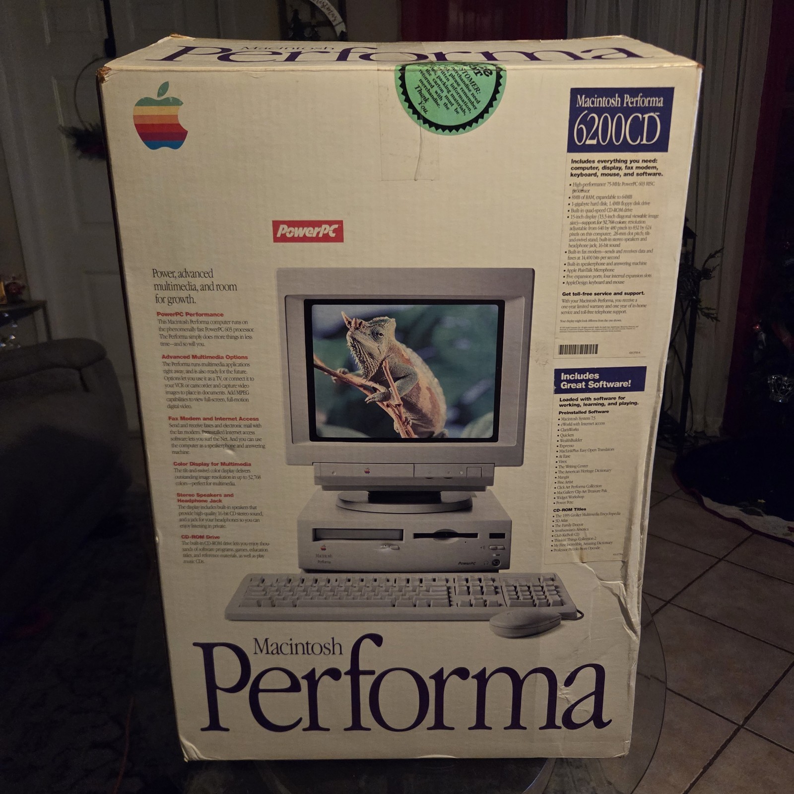 1995 Apple Macintosh Performa 6200CD PowerPC Near Complete In Box WORKS. Available Now for $550.00