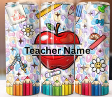 School Gift For Teacher 20oz Skinny Tumbler Cup Mug Lid Straw Hot Cold Drinks