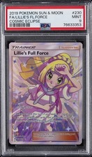 2019 POKEMON SUN & MOON COSMIC ECLIPSE #230 FULL ART/LILLIE'S FULL FORCE PSA 9