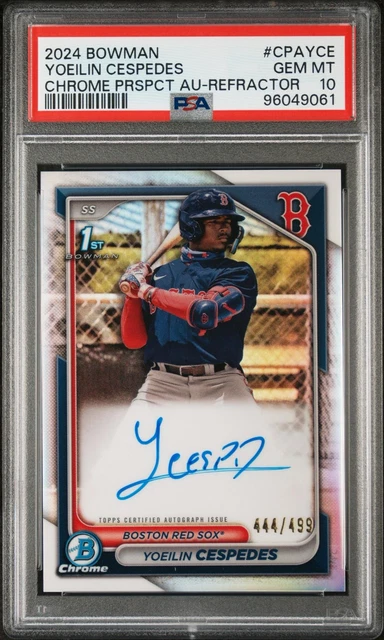 2024 Bowman Chrome #CPA-YCE Yoelin Cespedes 1st Refractor Auto /499 PSA 10