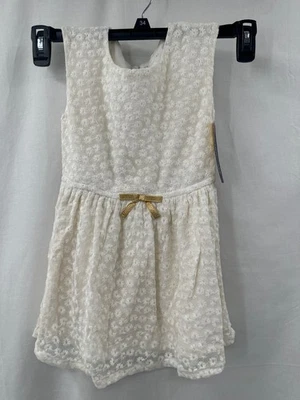 Cherokee Girls Dress Size XS 4/5 Almond Cream Flowers New With Tags NWT - Image 1 of 4