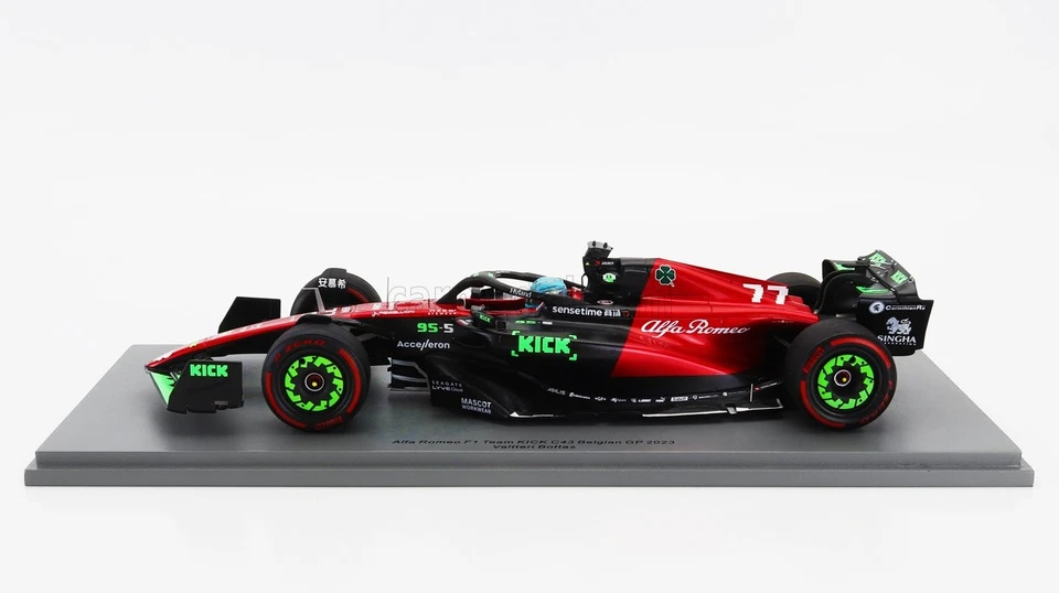 MODELLINO AUTO F1 STATICO SPARK ALFA ROMEO C43 BOTTAS BELGIO GP 2023 SCALA 1/18 - Immagine 3 di 4