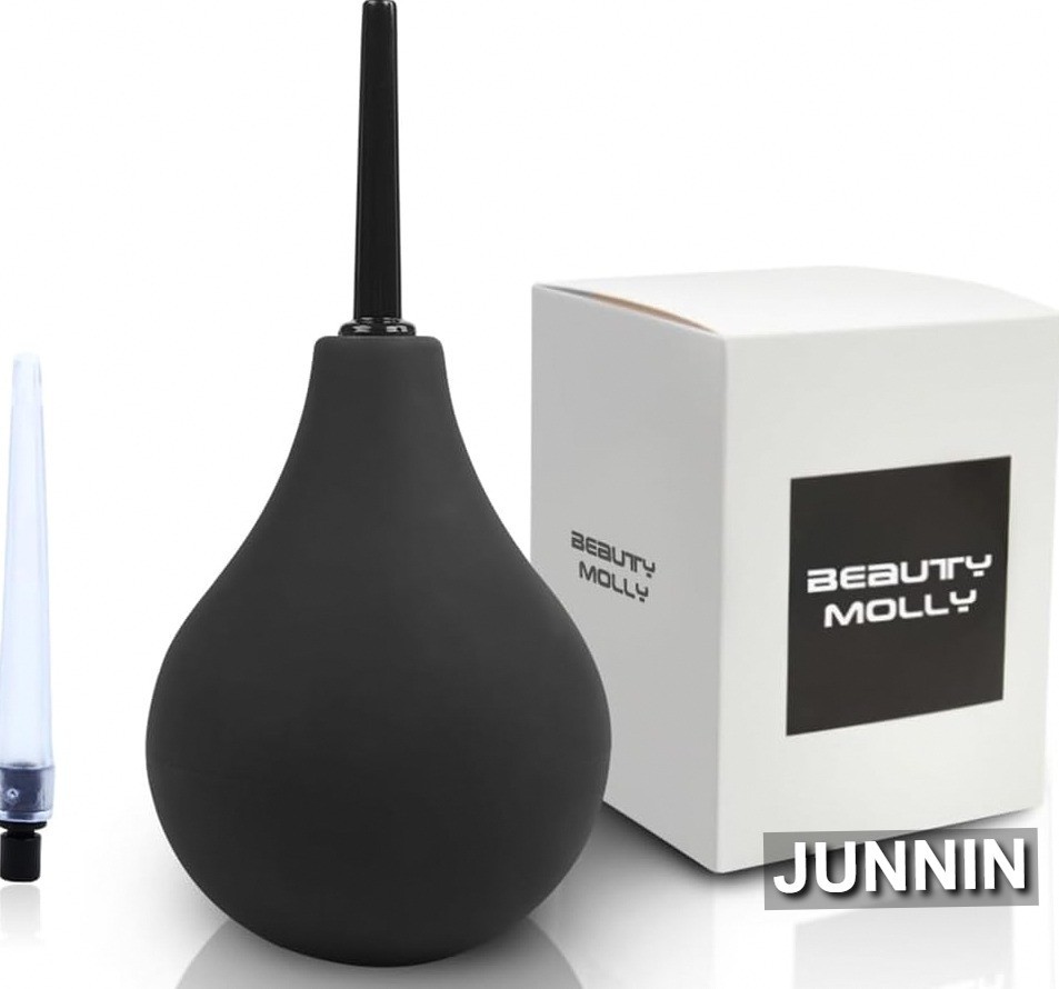 Perilla de Enema Negra 7oz 220ml PVC Médico Suave Limpieza Anal Hombres Mujeres