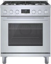 Bosch 800 Series HDS8055U 30" Freestanding Dual Fuel Range Stainless Steel