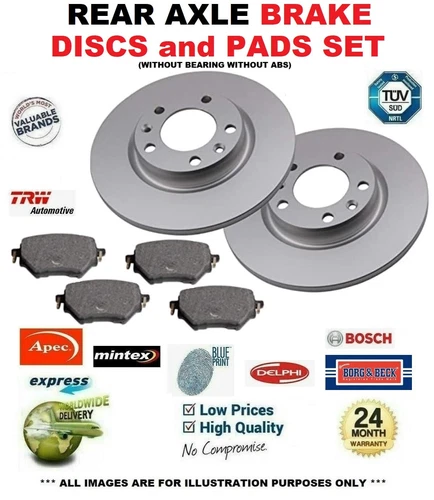 REAR BRAKE DISCS and PADS SET for RENAULT MEGANE II 1.6 16V 2006-2008 - Picture 1 of 7