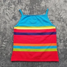 RALPH Ralph Lauren sweater Tank Top Womens size large striped multi colored knit