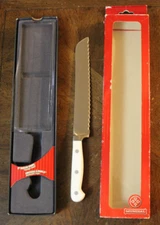 Mundial 5121-8E Bread Knife White Zytel Handle 8" Stainless Steel Blade Brazil