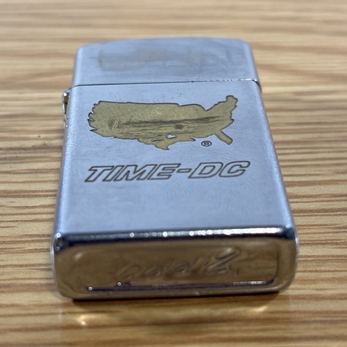 Vintage 1972 Time-DC High Polish Chrome Slim Zippo Lighter - Picture 2 of 7