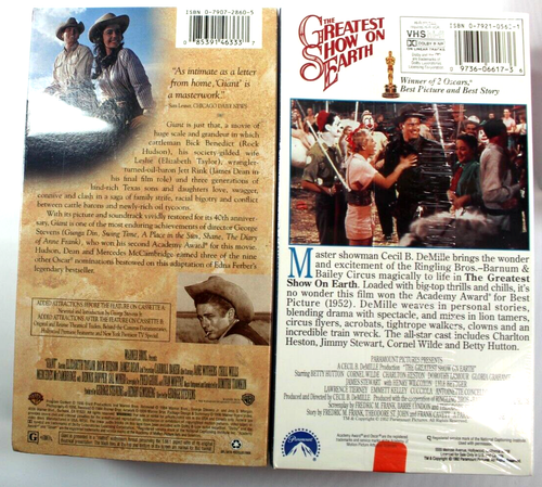 Classic Movie Lot VHS Giant, Patton, The Greatest Show On Earth, 10 Commandments - Picture 2 of 6