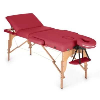 KLARFIT Massage Table Portable Therapy Bed Foldable Beauty Salon Spa Tattoo Portable Red