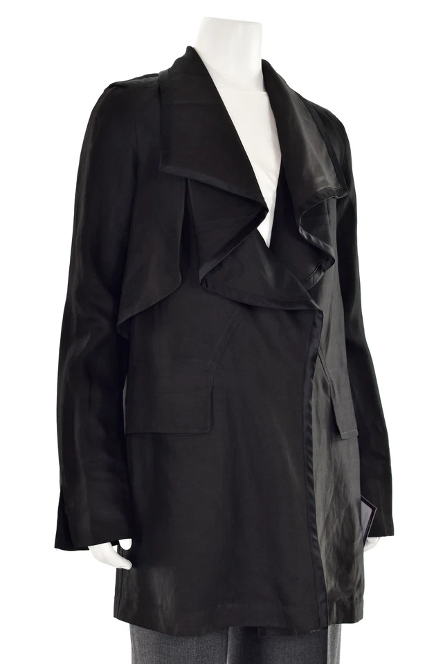 Givenchy Long Black Open Front Duster Jacket sz S - Made in Italy - Image 4 of 4