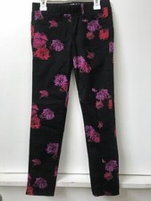 GapKids 1969 Black Rose Floral Print Legging Jeans Size 10 Girls