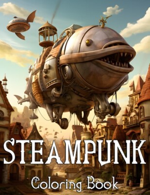 Steampunk: Malbuch: 80+ hochwertige Illustrationen zum Ausmalen - *NEU*