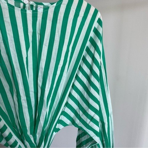 $495 NWT Rhode Green and White Ella Curacao Striped Dress Sz S - Picture 11 of 13